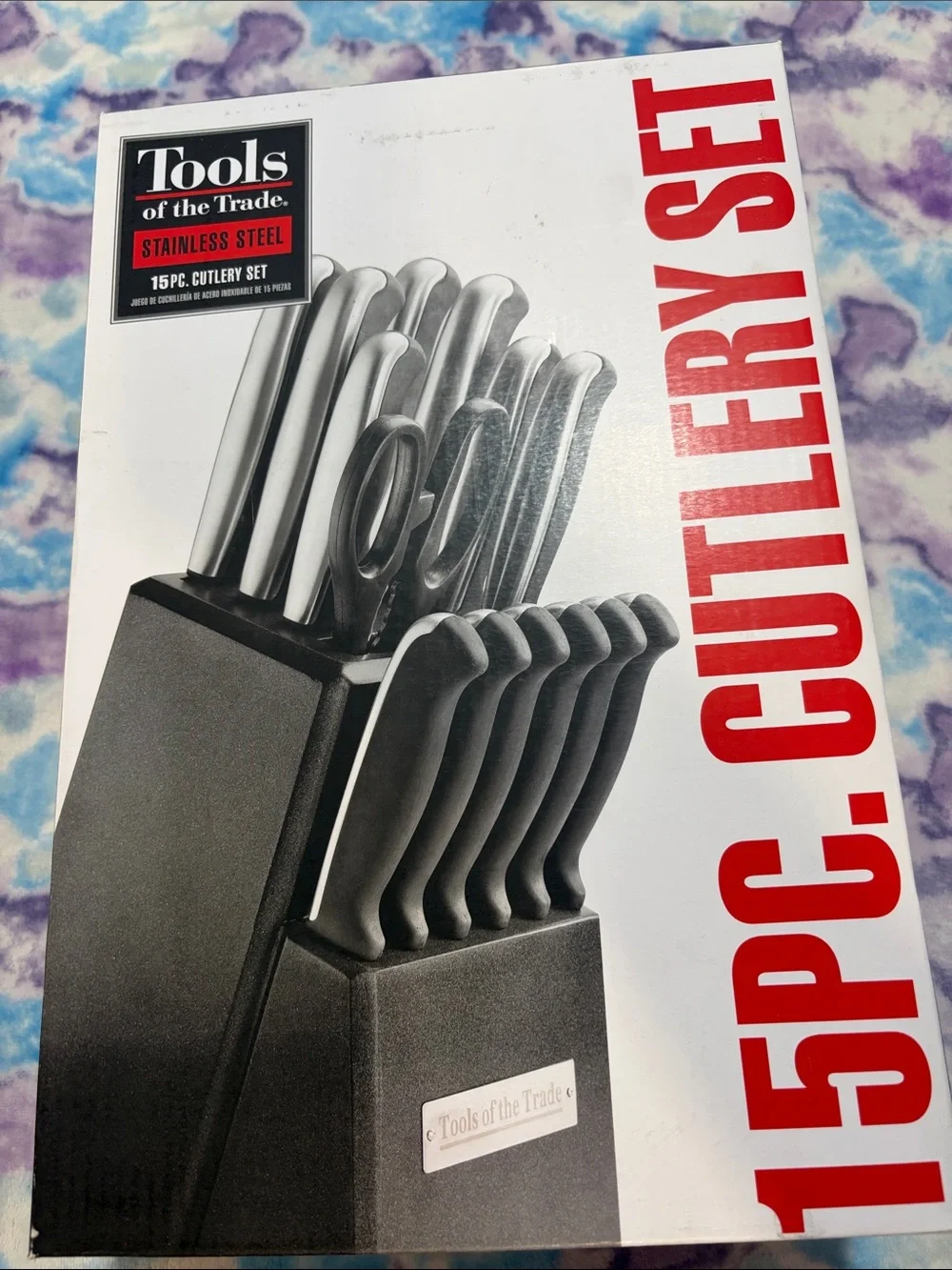 15-Piece Stainless Steel Cutlery Set in Black